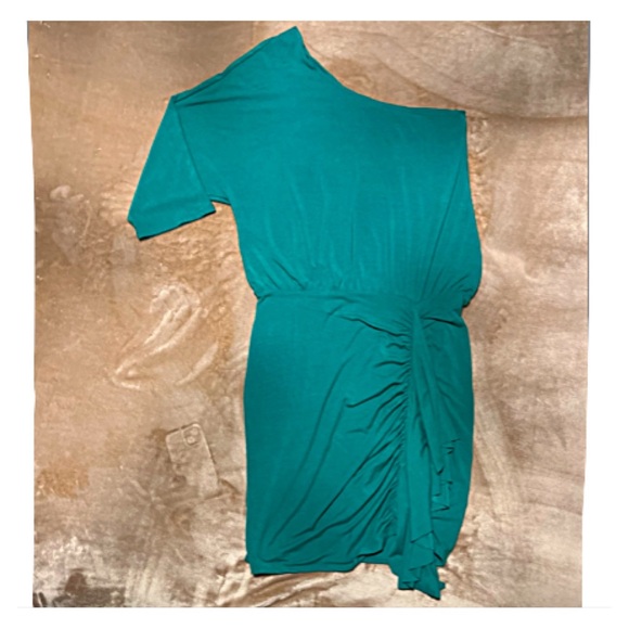 🎉👗SEXY & UNIQUE GREEN HOLIDAY PARTY DRESS EcoSkin M Asymmetrical, Sustainable - Picture 6 of 10